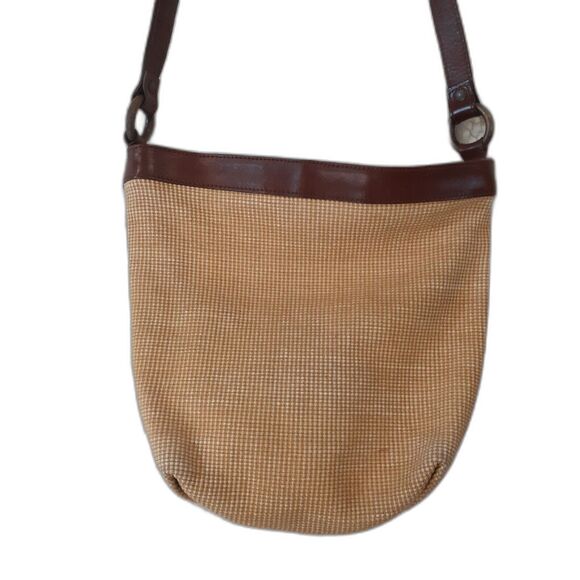 Neiman Marcus Collection Boho Peasant Shoulder Bag Purse Brown Beige VTG - Picture 2 of 9